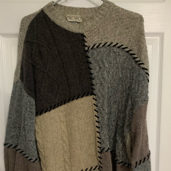 Patchwork wool FALCARO sweater - Picture 3 of 12